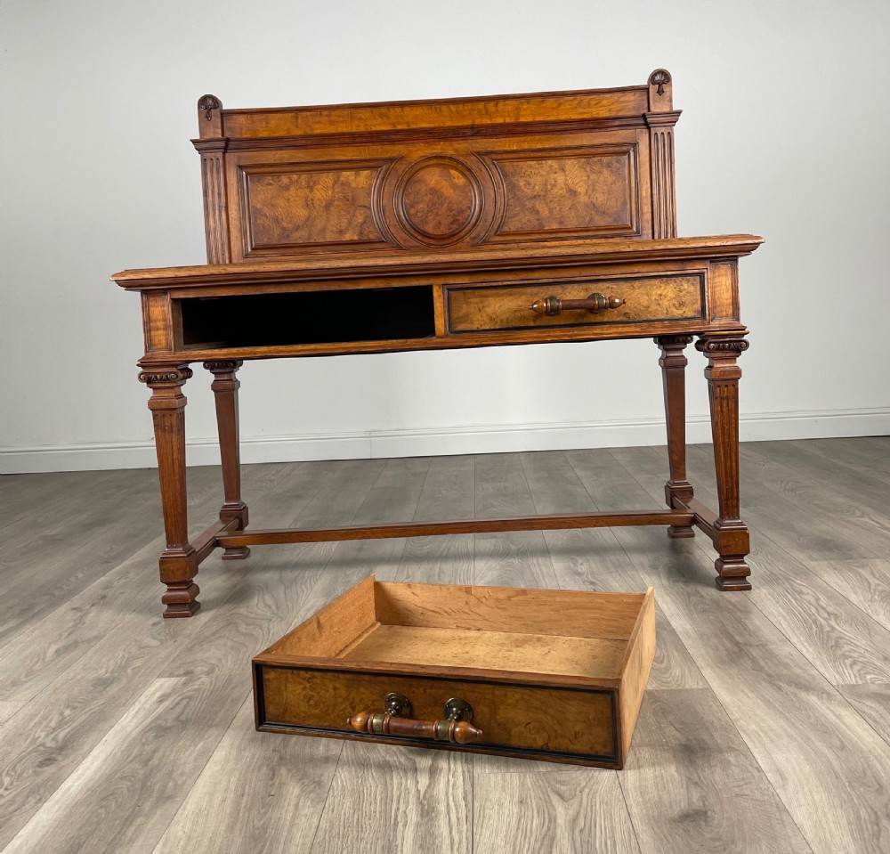 Antique 19th Century Side Table / Console Table In Oak  View X
