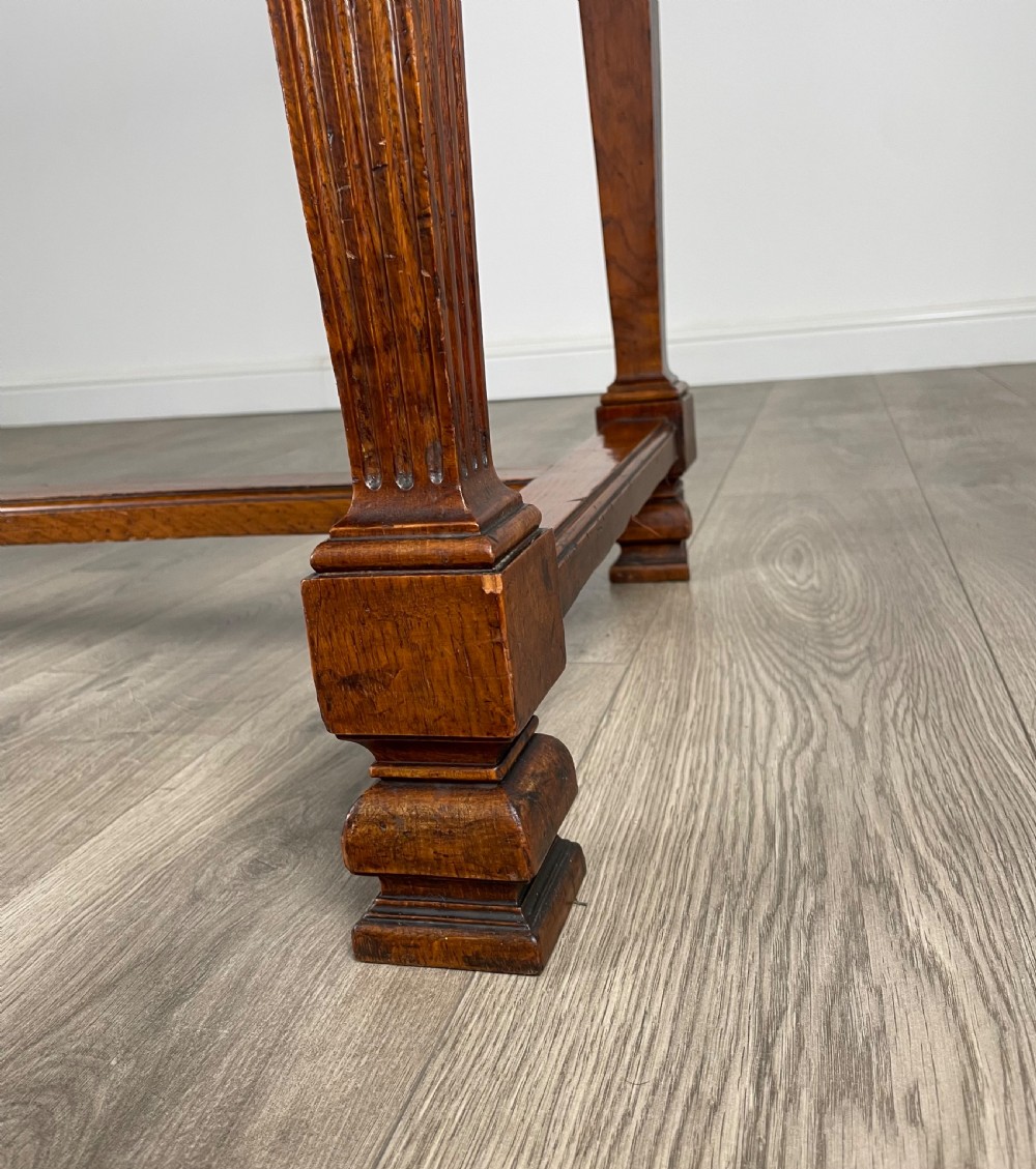 Antique 19th Century Side Table / Console Table In Oak  View XII