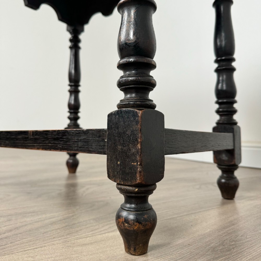 Antique 19th Century Carved Oak Side Table  View X