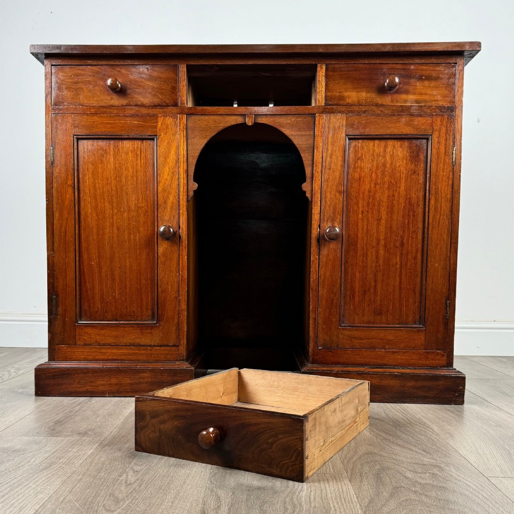 Antique 19th Century Unusual Mahogany Desk Of Small Proportion  View XI