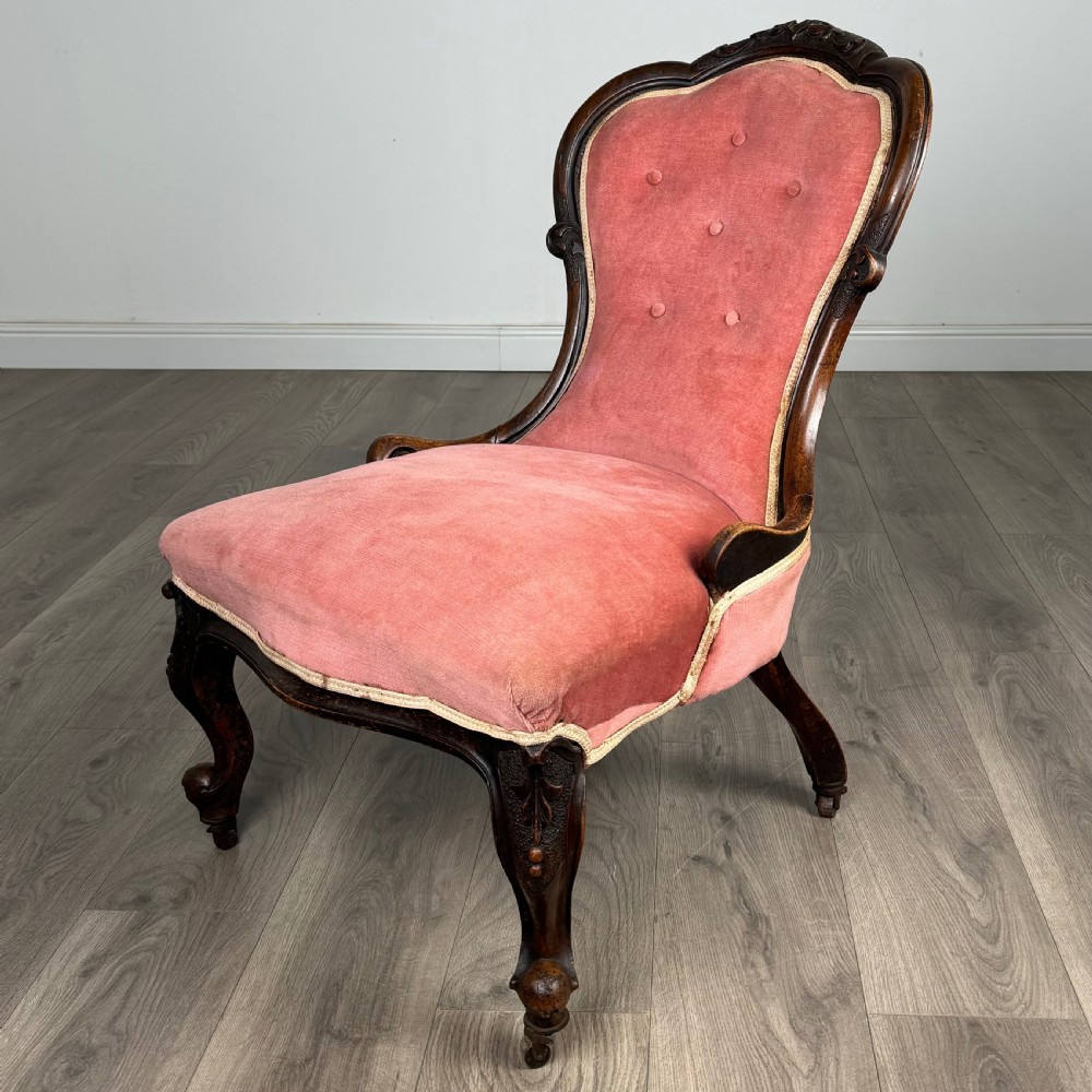  Antique 19th Century Armchair / Nursing Chair In Mahogany
