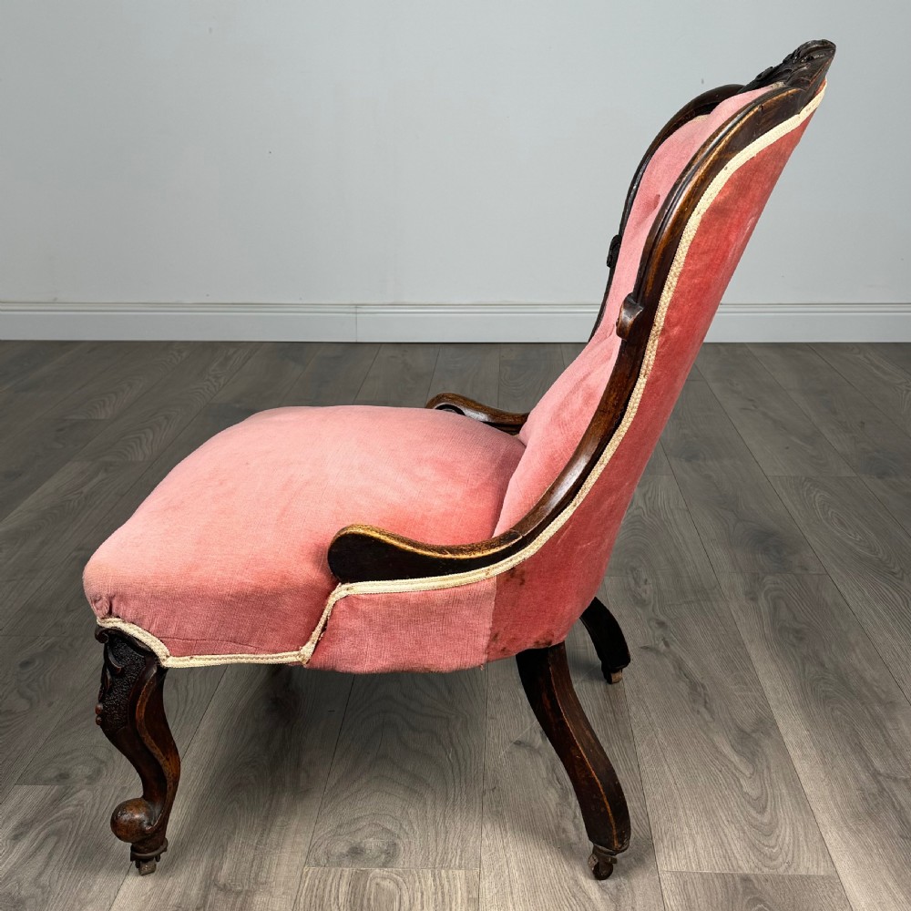  Antique 19th Century Armchair / Nursing Chair In Mahogany
 View II