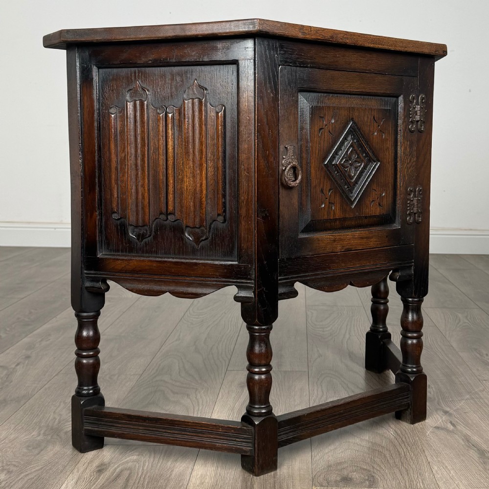 Antique Small 20th Century Old Charm Cupboard In Oak  View VII