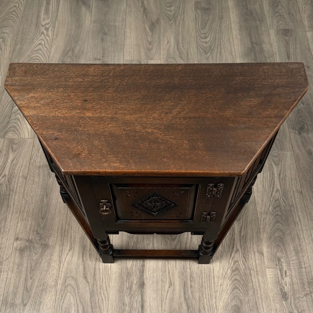 Antique Small 20th Century Old Charm Cupboard In Oak  View VIII