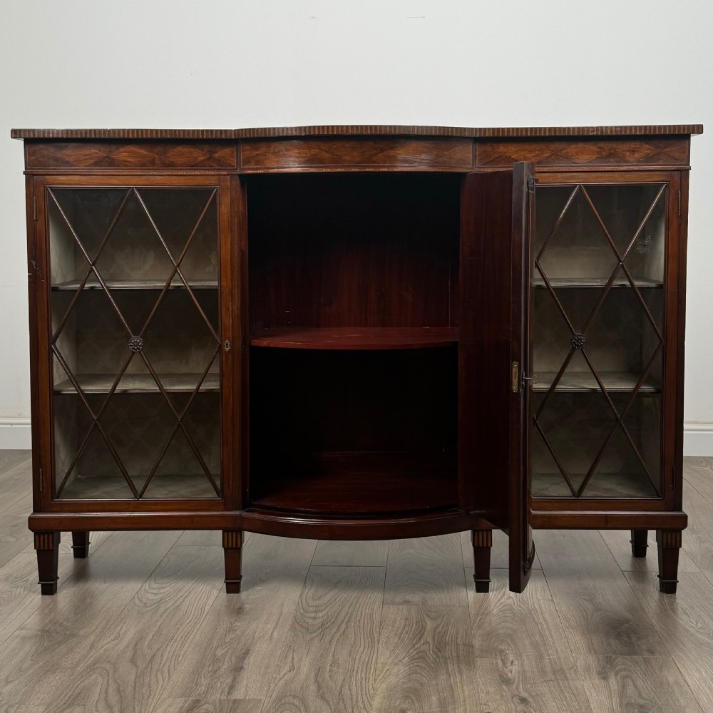  Antique Late 19th Century Inlaid Display Cabinet In Mahogany 
 View II