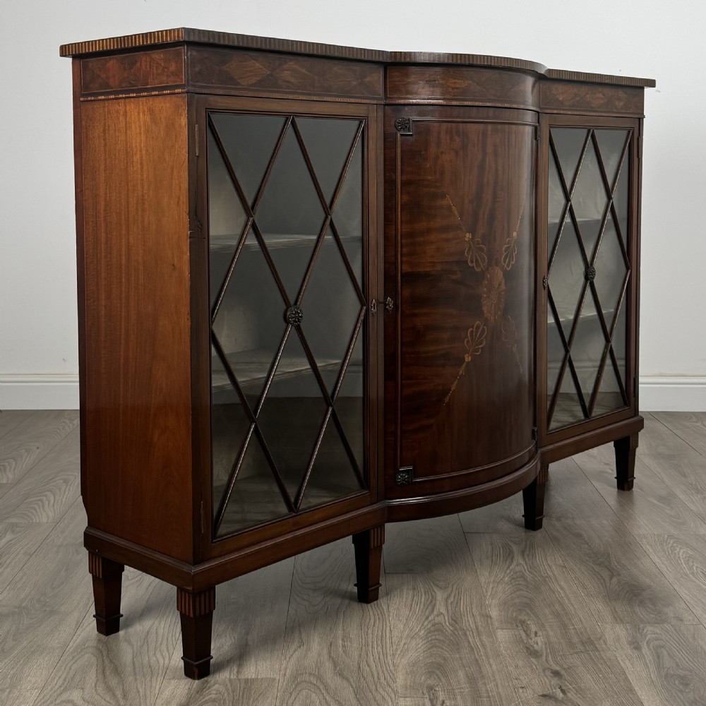  Antique Late 19th Century Inlaid Display Cabinet In Mahogany 
 View XVII