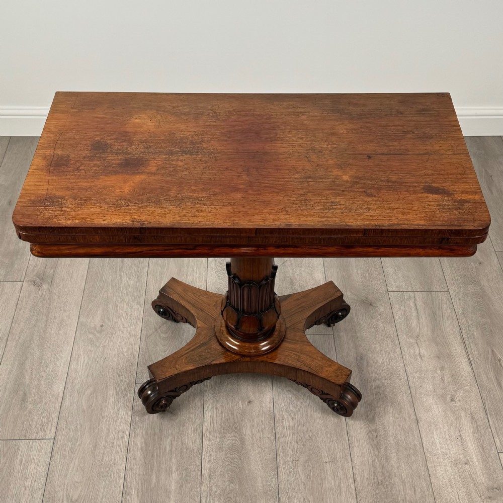 Antique Early 19th Century Fine Quality Card Table In Rosewood View IX