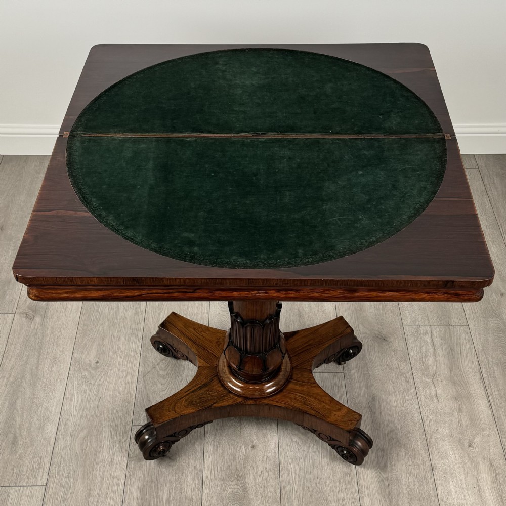 Antique Early 19th Century Fine Quality Card Table In Rosewood View X