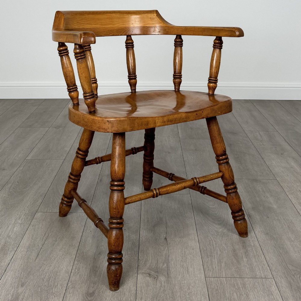  Antique 20th Century Smokers Bow Chair In Elm View V
