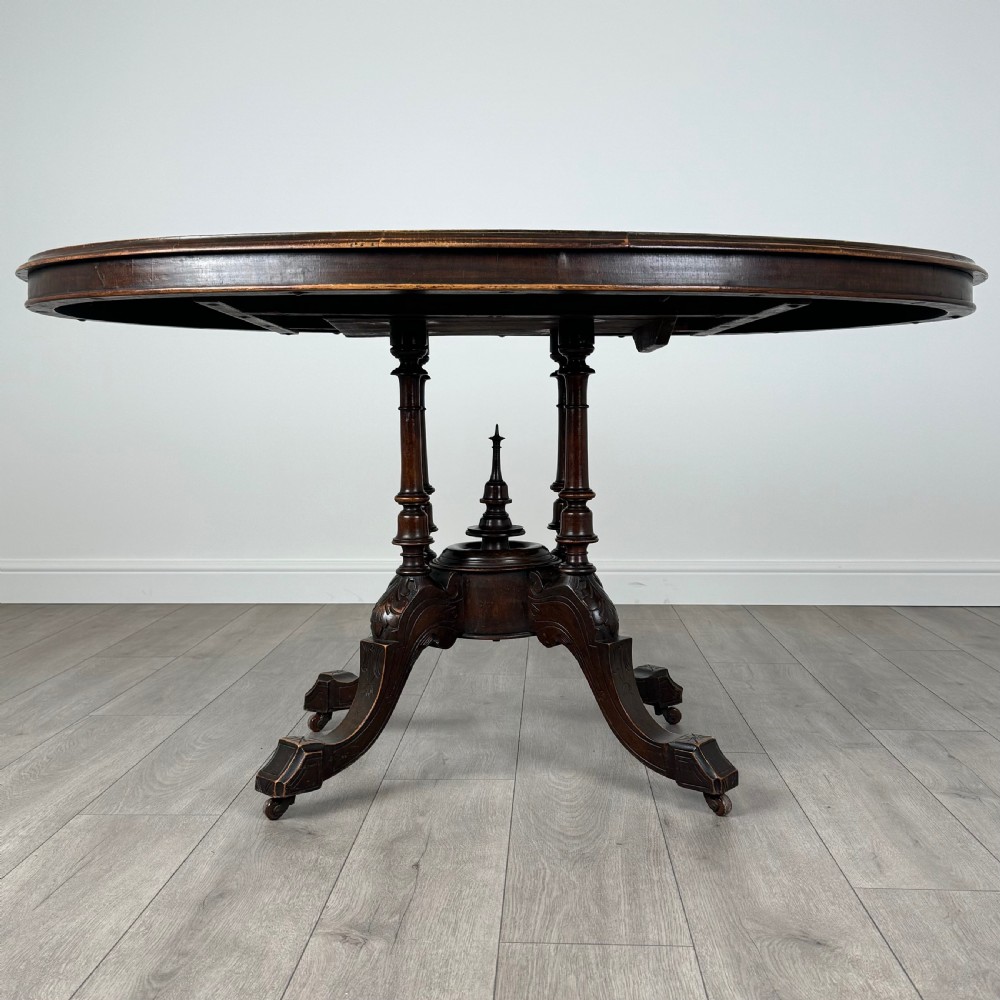 Antique 19th Century Burr Walnut Tilt Top Centre Table