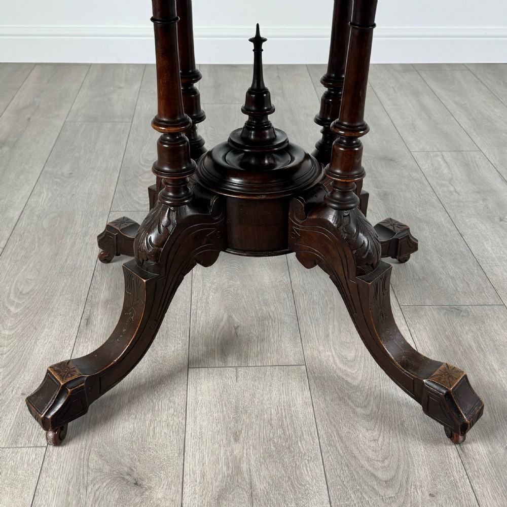 Antique 19th Century Burr Walnut Tilt Top Centre Table View IV