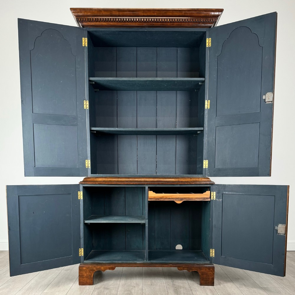 Antique 20th Century Georgian Style Cupboard In Fruitwood View II