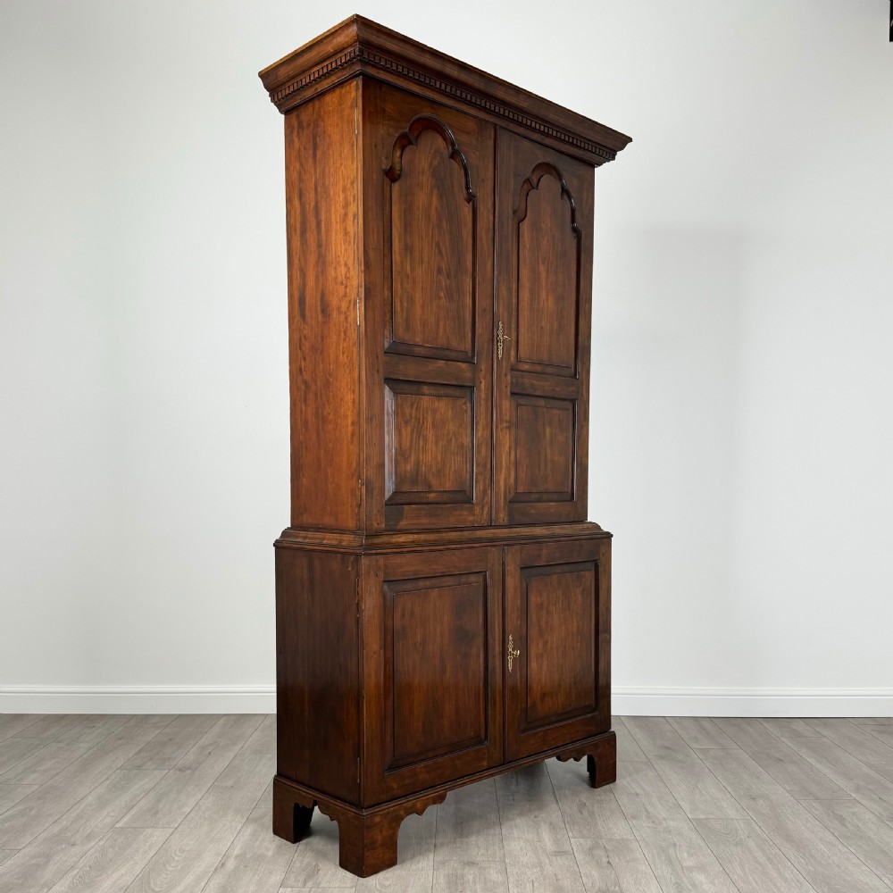Antique 20th Century Georgian Style Cupboard In Fruitwood View IX