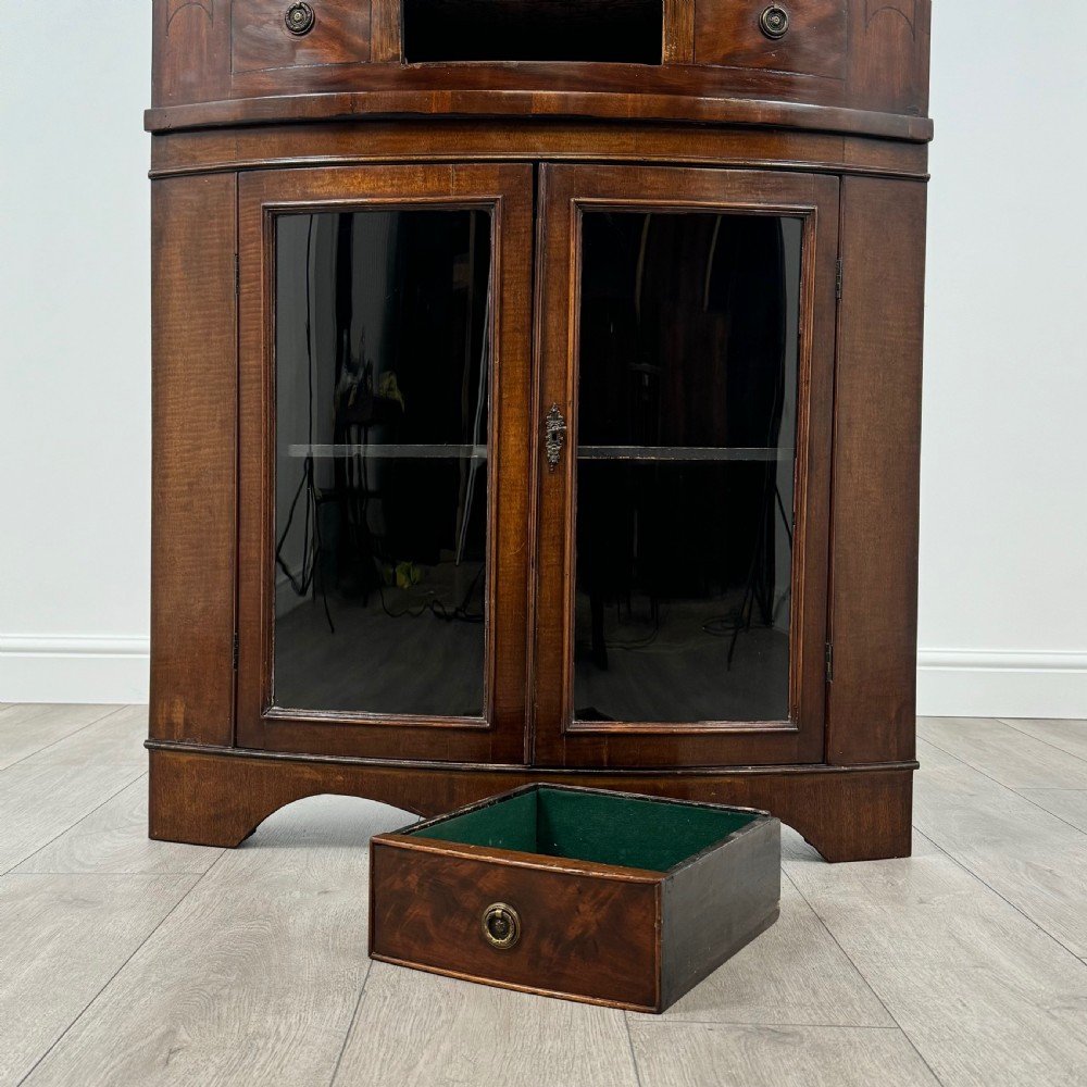 Antique 18th Century Bow Front Corner Cabinet In Mahogany View VI