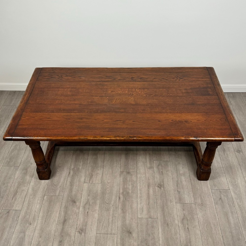 Antique 20th Century Large Oak Dining Table Of Good Quality View IV