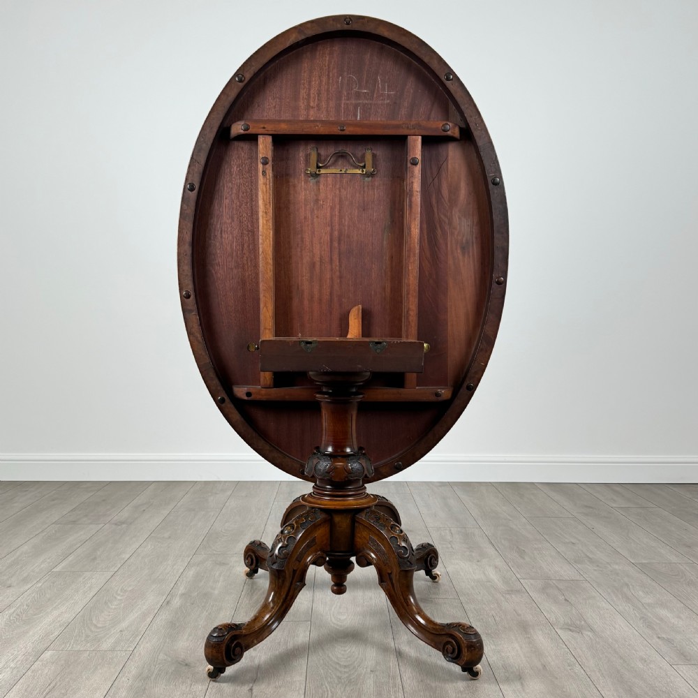  Antique 19th Century Burr Walnut Tilt Top Centre Table  View IV