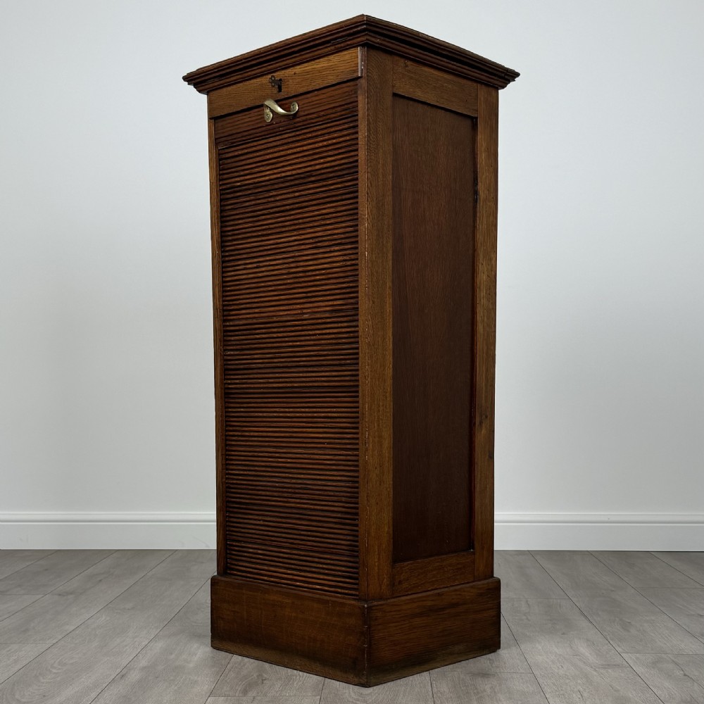 Antique 20th Century Tambour Cabinet In Oak View III