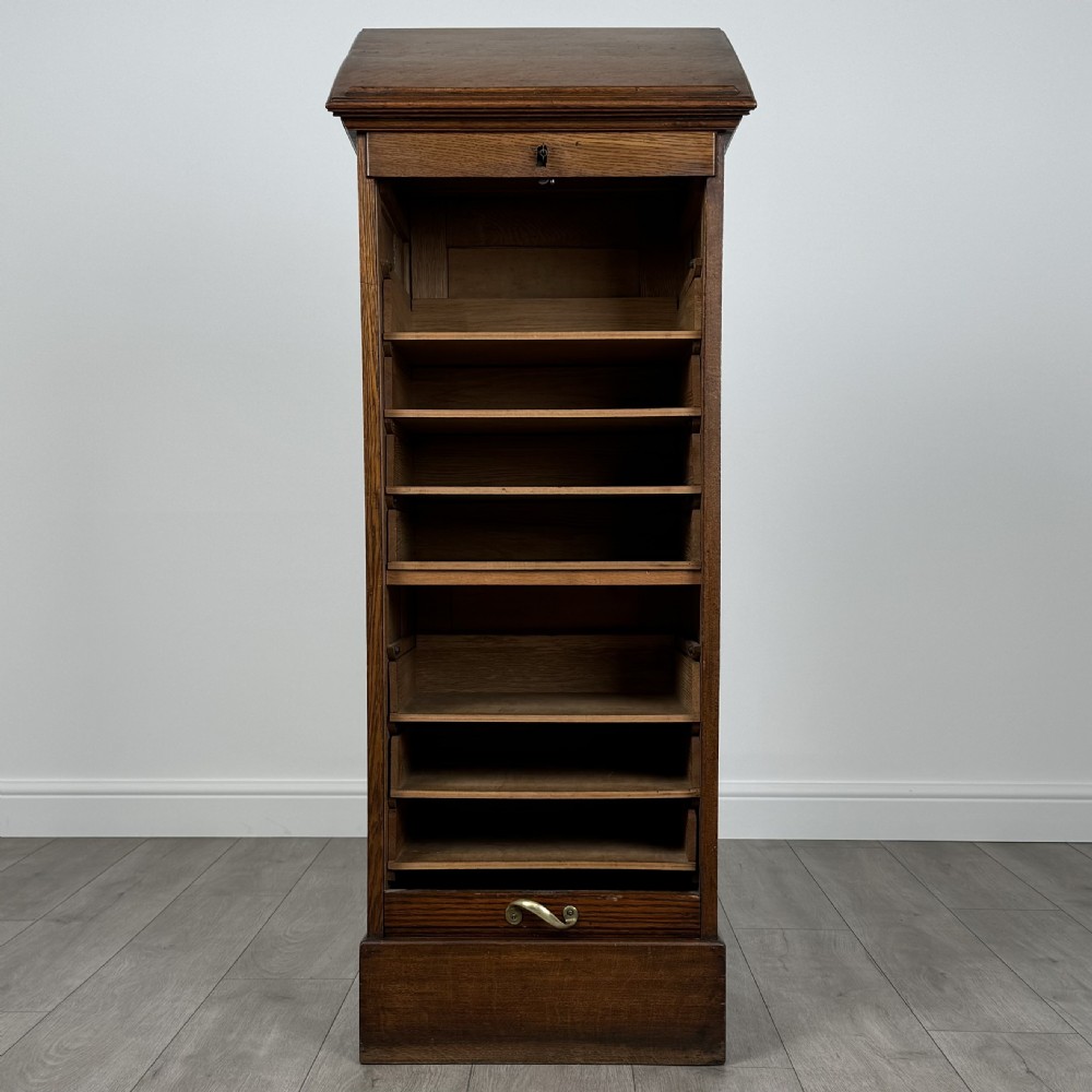 Antique 20th Century Tambour Cabinet In Oak View X