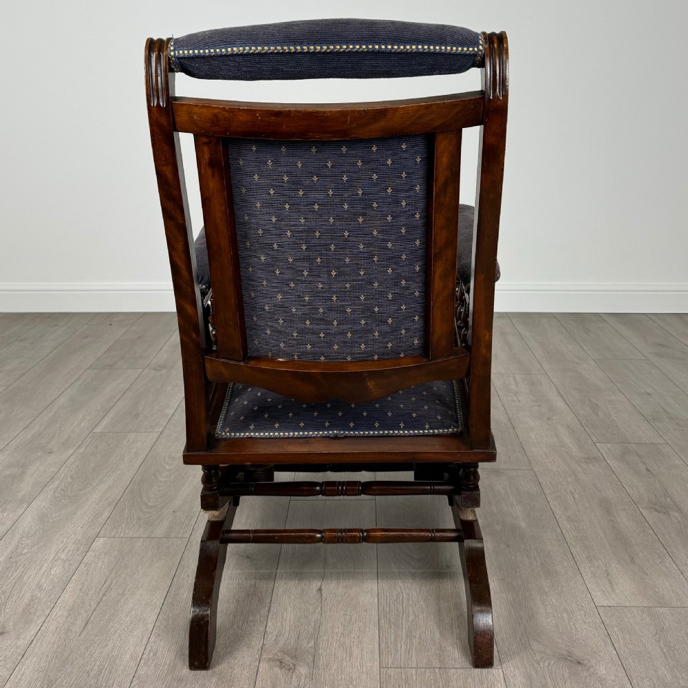 Antique 20th Century American Rocking Chair In Beech View IV