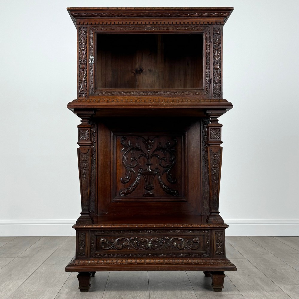 Antique 19th Century Carved Walnut Cabinet