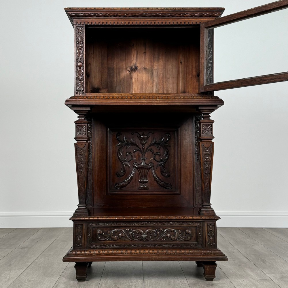 Antique 19th Century Carved Walnut Cabinet View III
