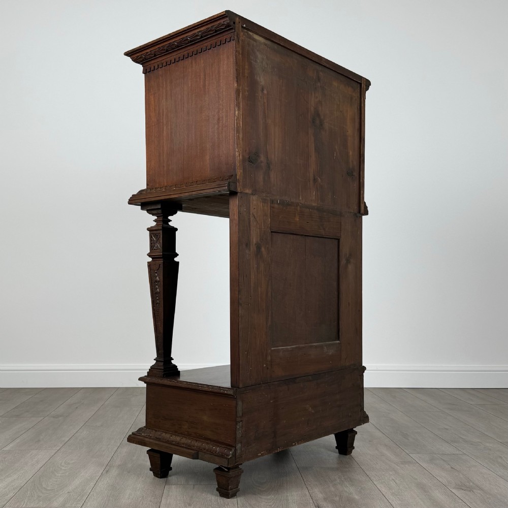 Antique 19th Century Carved Walnut Cabinet View V