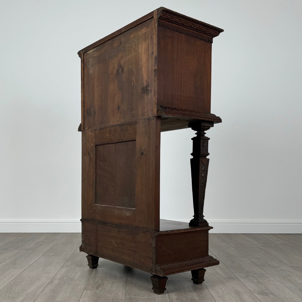 Antique 19th Century Carved Walnut Cabinet View VII
