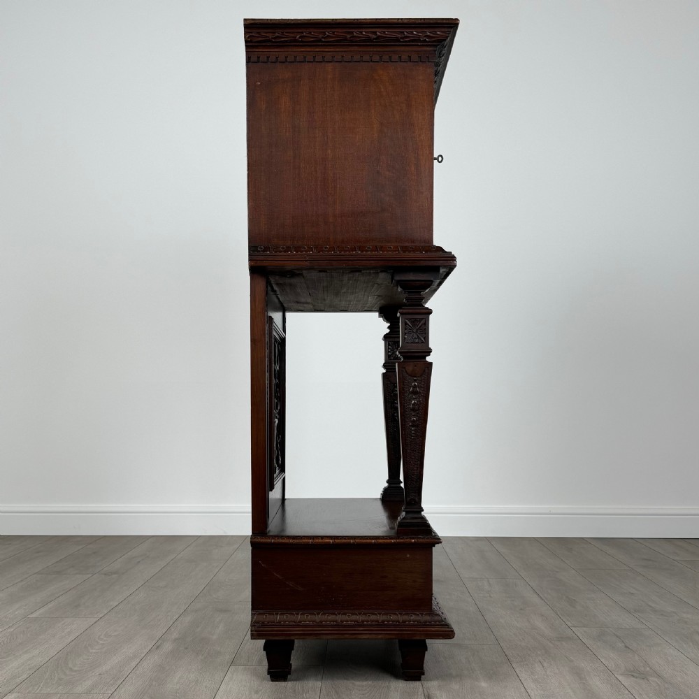 Antique 19th Century Carved Walnut Cabinet View VIII
