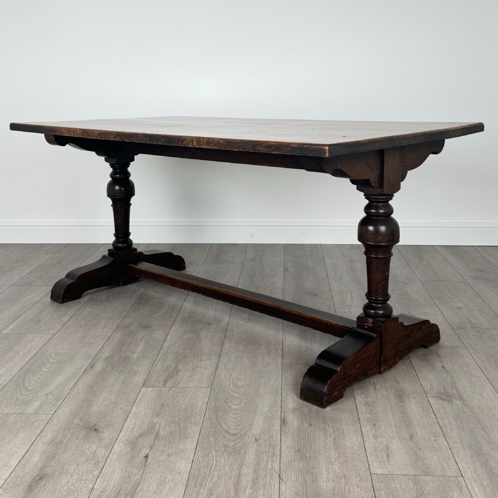 Antique 20th Century Good Quality Dining Table In Oak