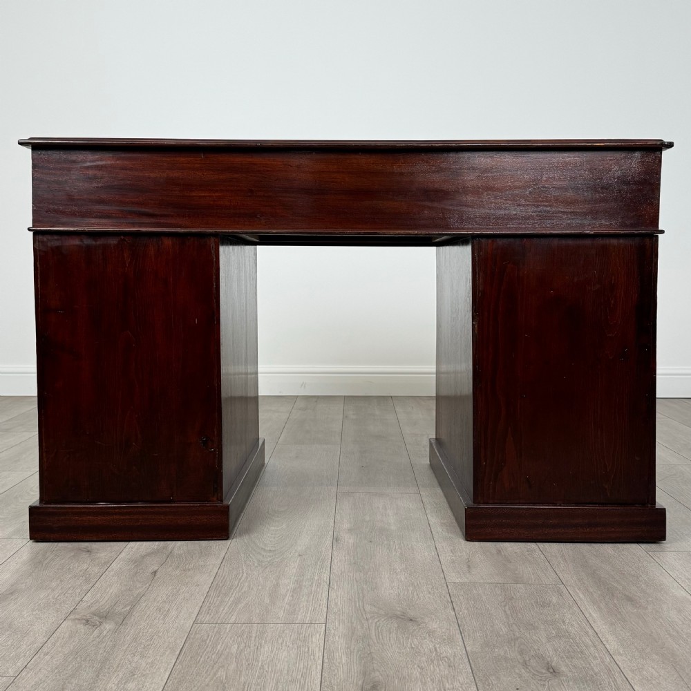  Antique 19th Century Pedestal Desk In Mahogany View V