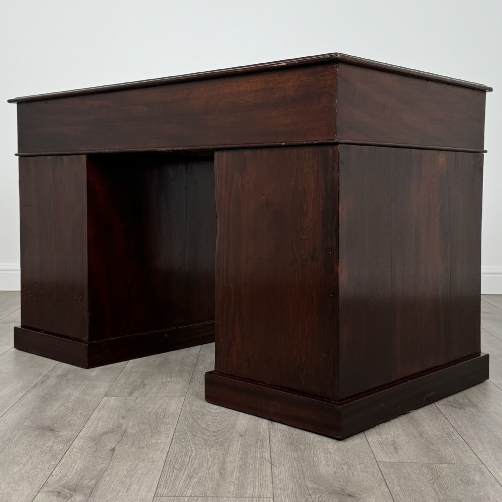  Antique 19th Century Pedestal Desk In Mahogany View VI