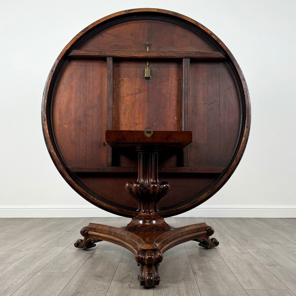 Antique 19th Century Round Tilt Top Table In Mahogany View III