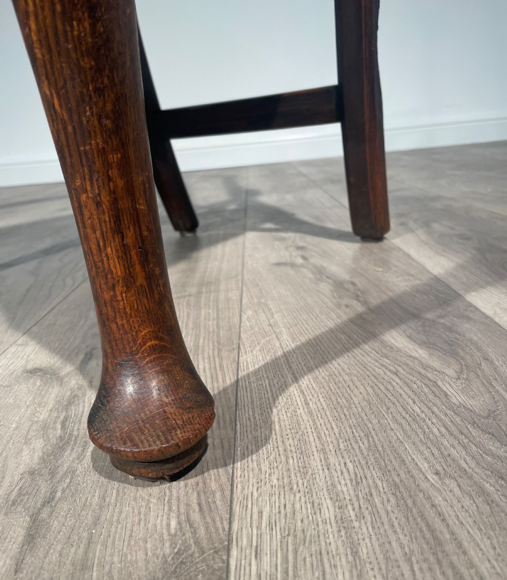 Antique Edwardian Armchair / Office Chair In Oak  View VI