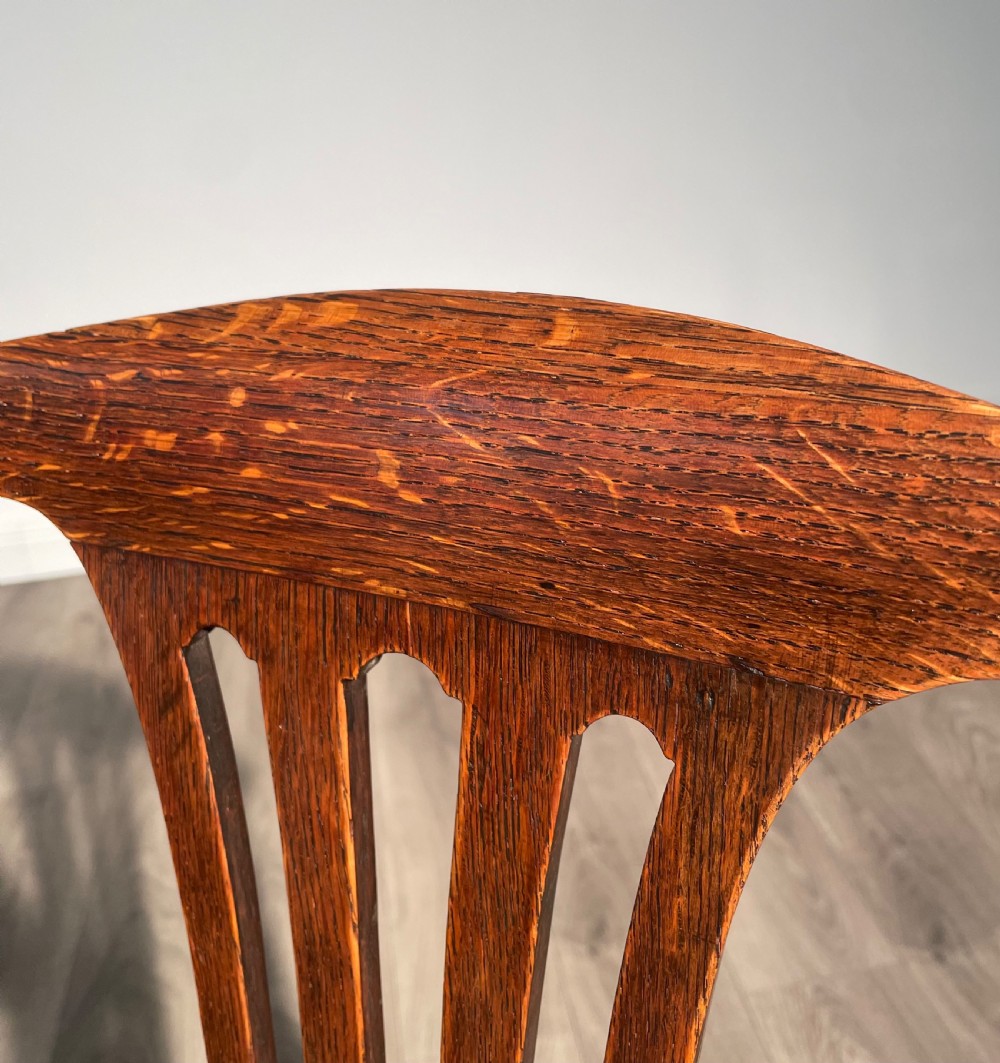 Antique Edwardian Armchair / Office Chair In Oak  View VIII