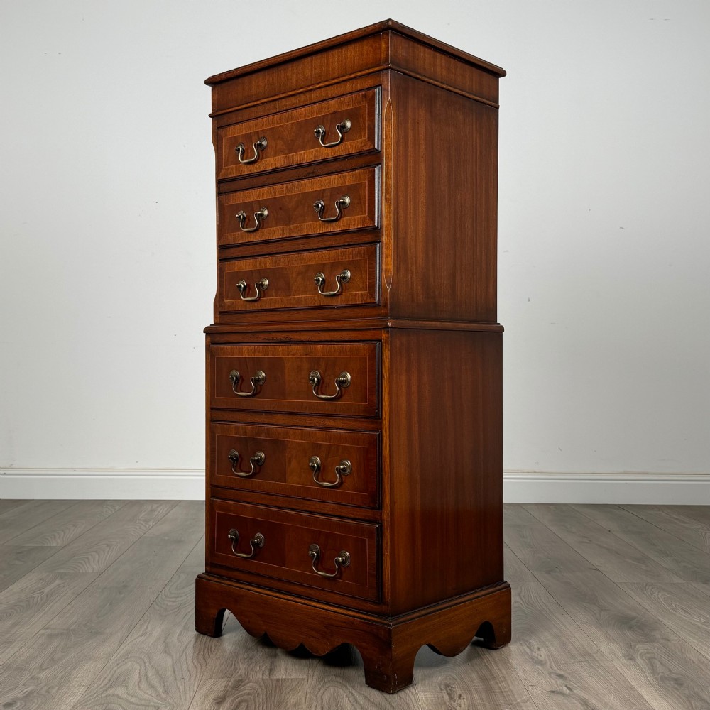 Antique 20th Century Small Chest On Chest In Mahogany  View II