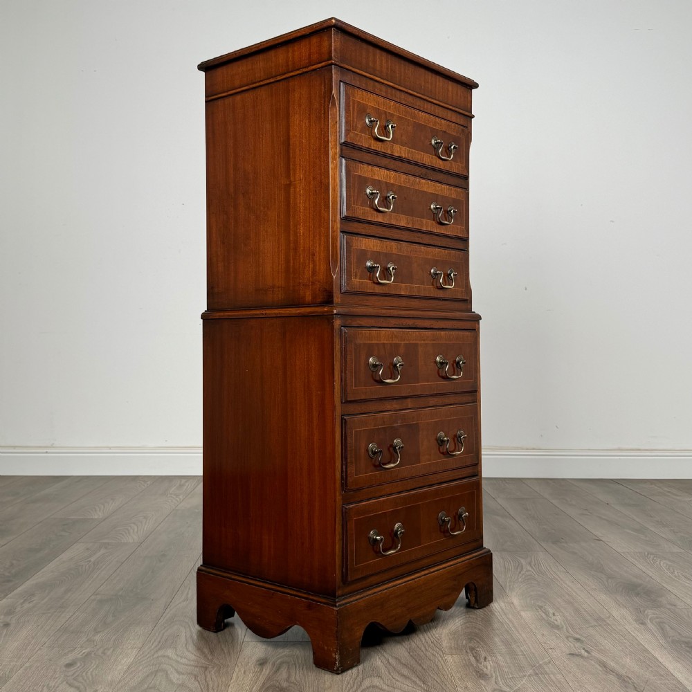 Antique 20th Century Small Chest On Chest In Mahogany  View VIII