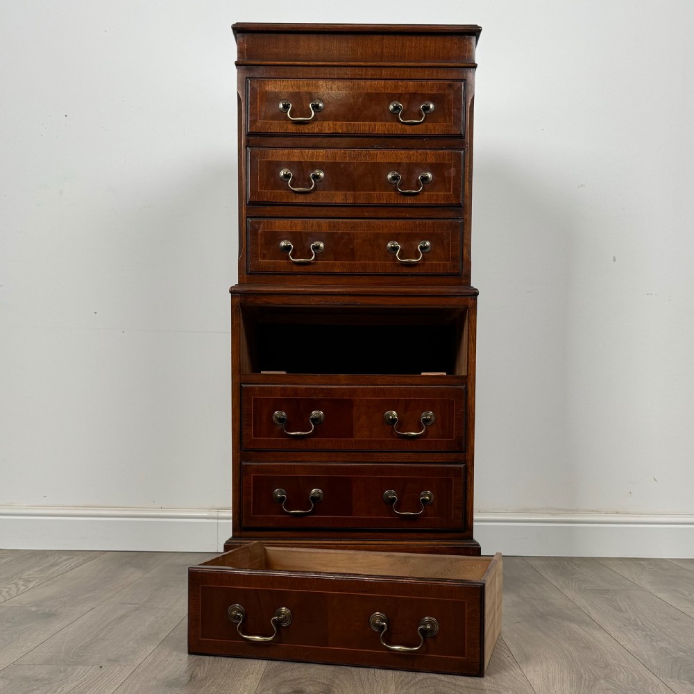 Antique 20th Century Small Chest On Chest In Mahogany  View X