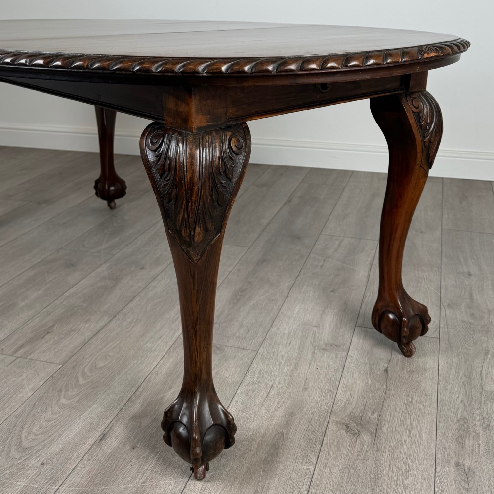 Antique 20th Century Dining Table Of Good Quality In Mahogany  View VIII