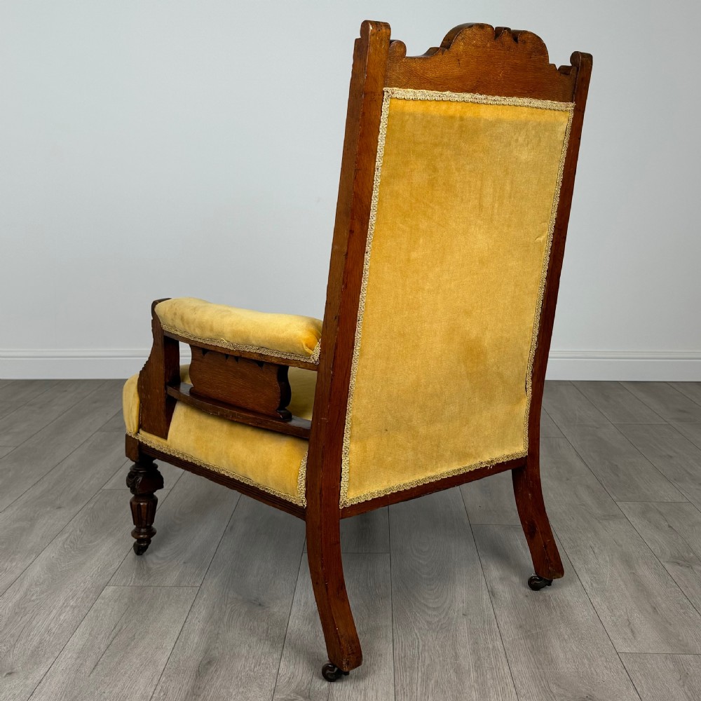 Antique 20th Century Pair Of Carved Oak Armchairs  View III