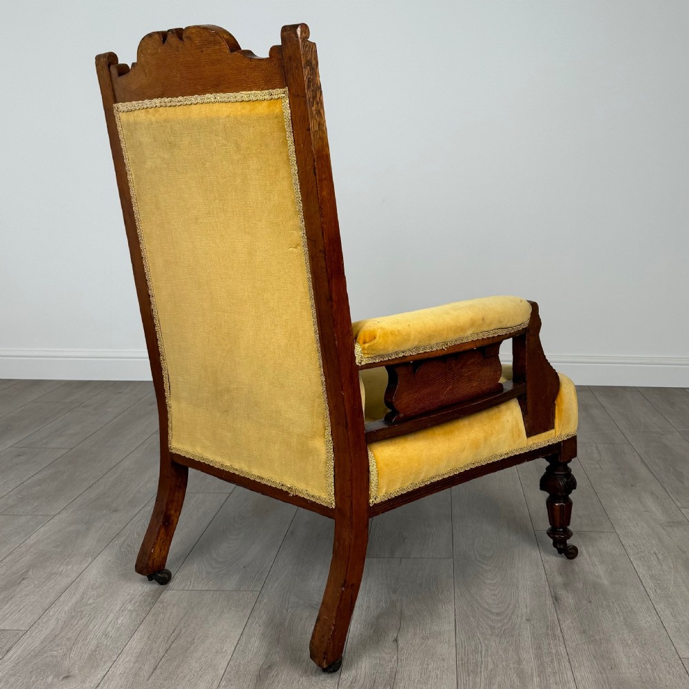 Antique 20th Century Pair Of Carved Oak Armchairs  View VI