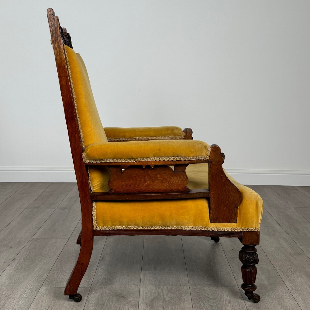 Antique 20th Century Pair Of Carved Oak Armchairs  View VII
