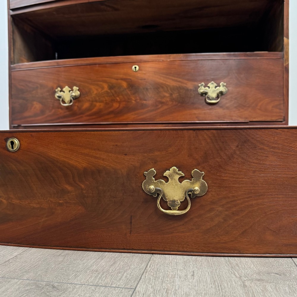 Antique 19th Century Mahogany Bow Fronted Chest Of Drawers  View XI
