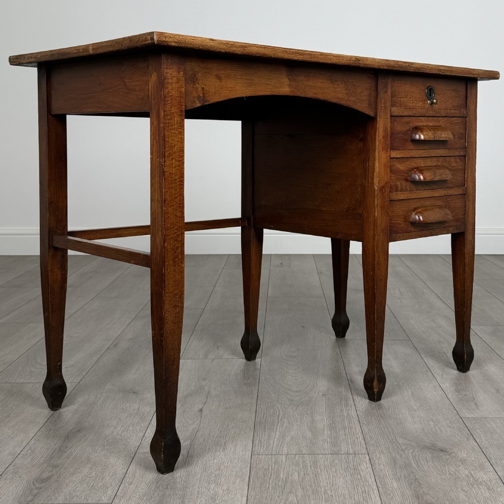 Antique 20th Century Small Oak Desk Of Fine Quality  View VIII