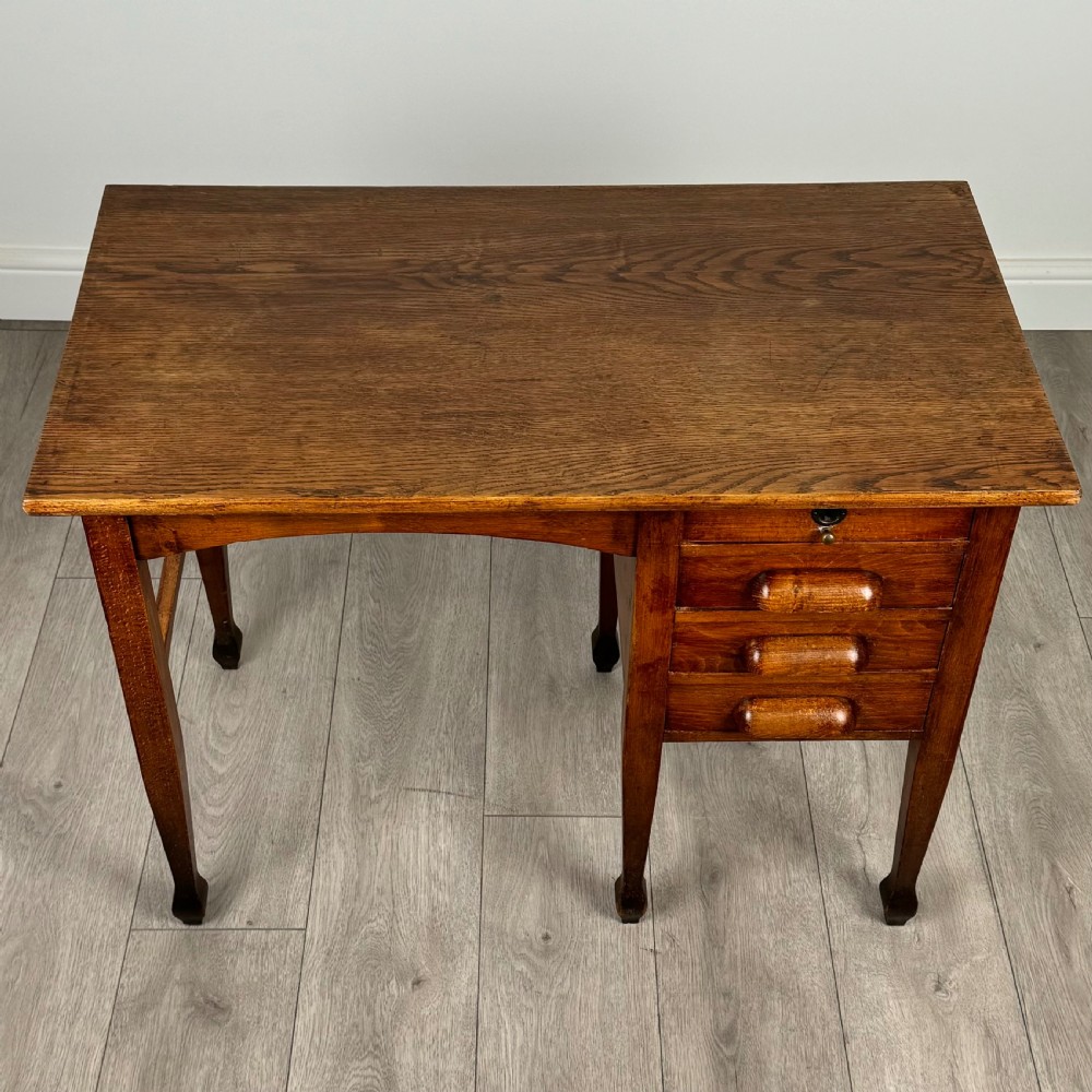 Antique 20th Century Small Oak Desk Of Fine Quality  View IX