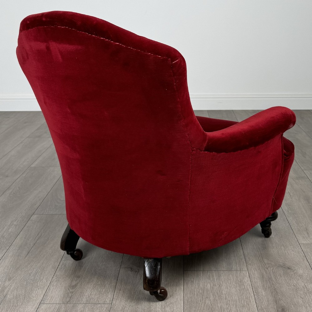Antique 20th Century Tub Chair / Armchair In Mahogany  View IV