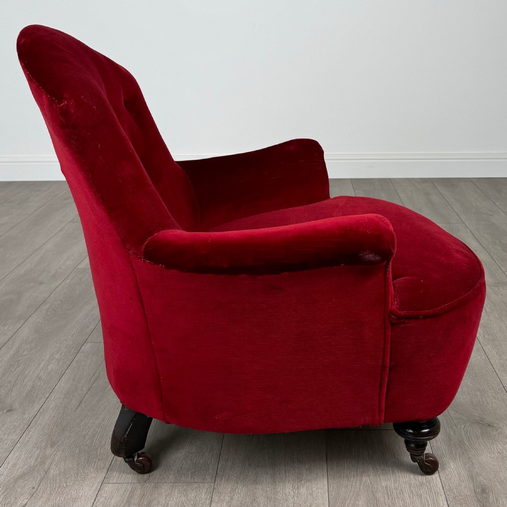 Antique 20th Century Tub Chair / Armchair In Mahogany  View VI