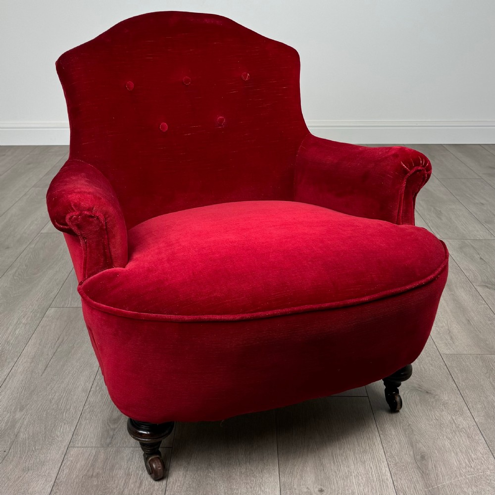 Antique 20th Century Tub Chair / Armchair In Mahogany  View VII