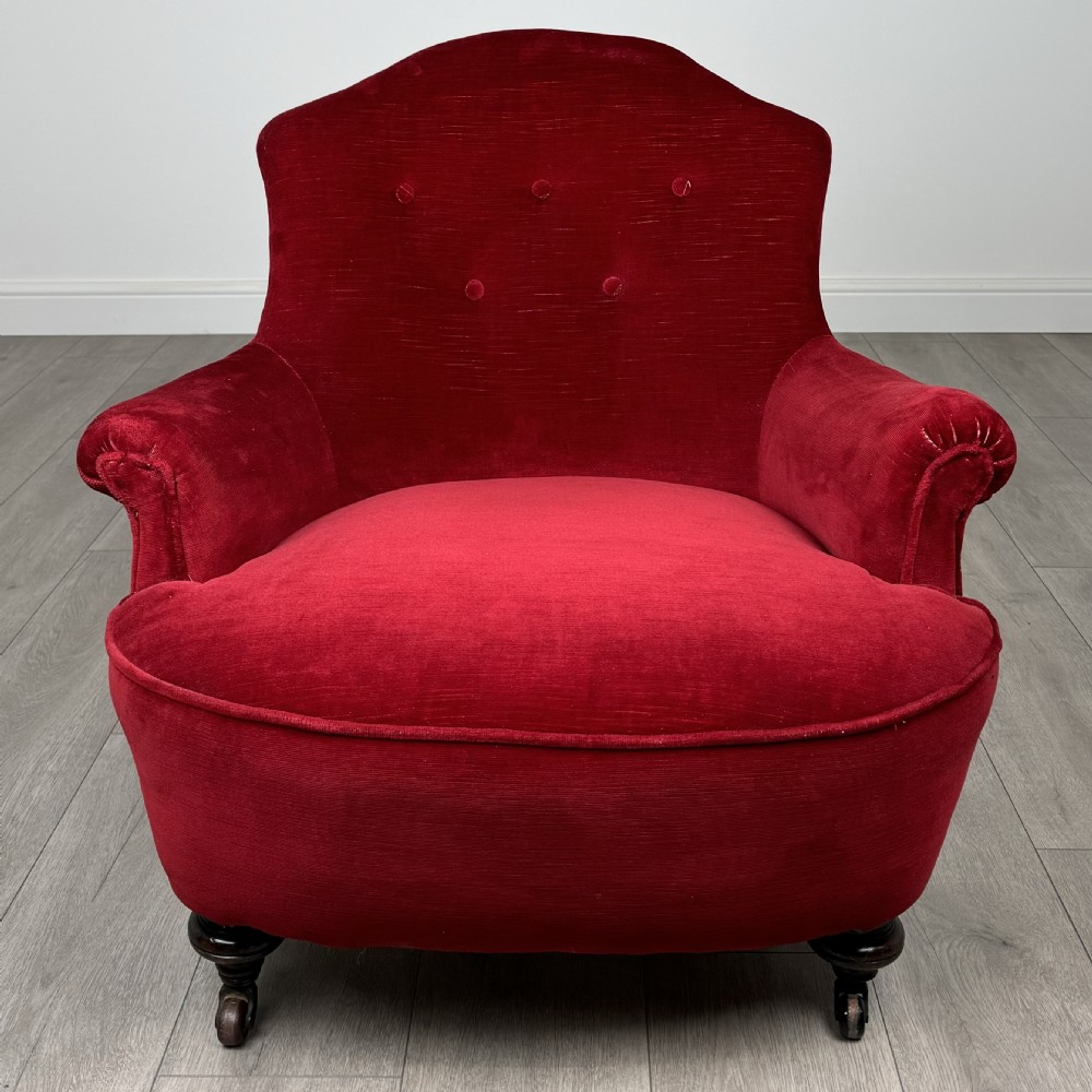 Antique 20th Century Tub Chair / Armchair In Mahogany  View VIII