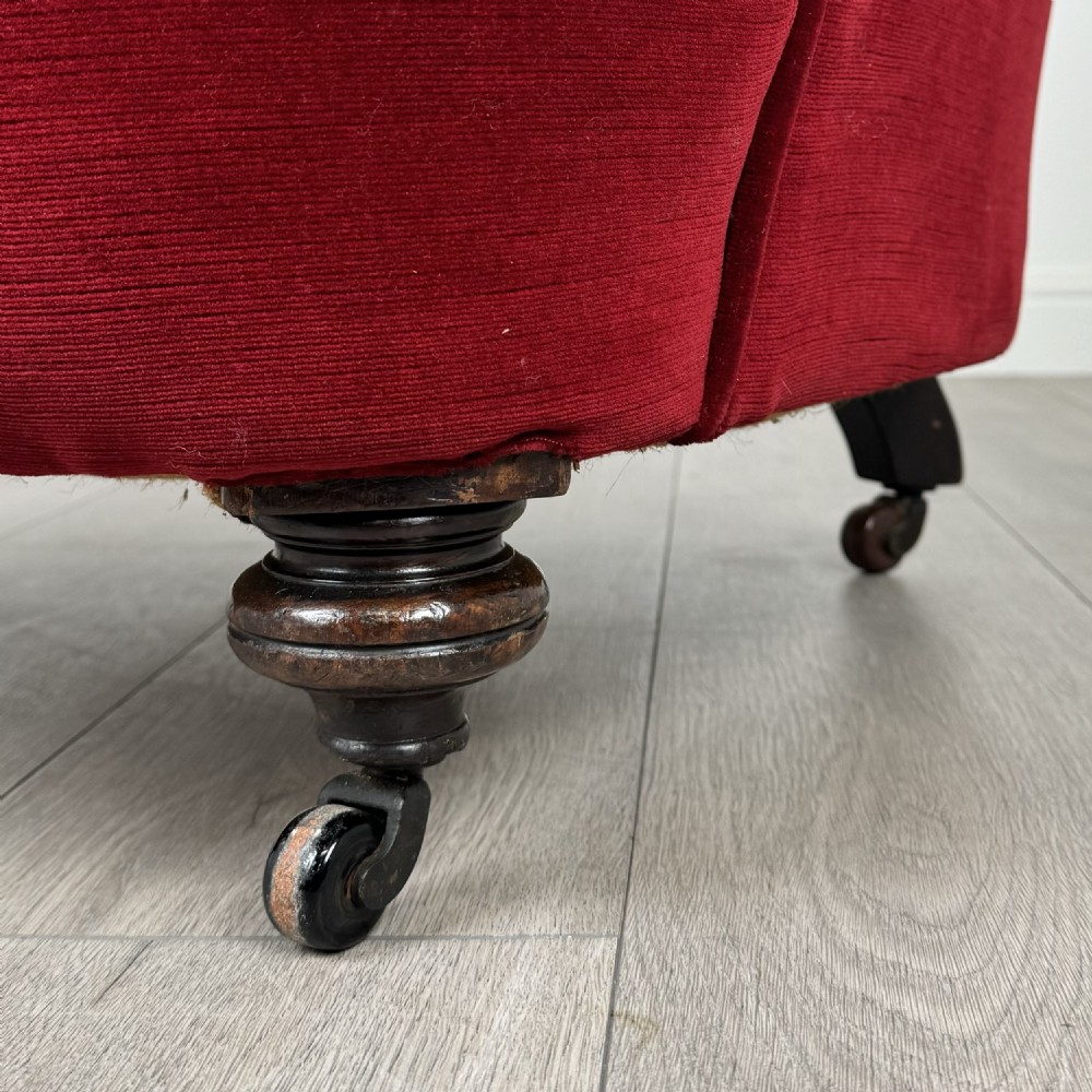 Antique 20th Century Tub Chair / Armchair In Mahogany  View XI
