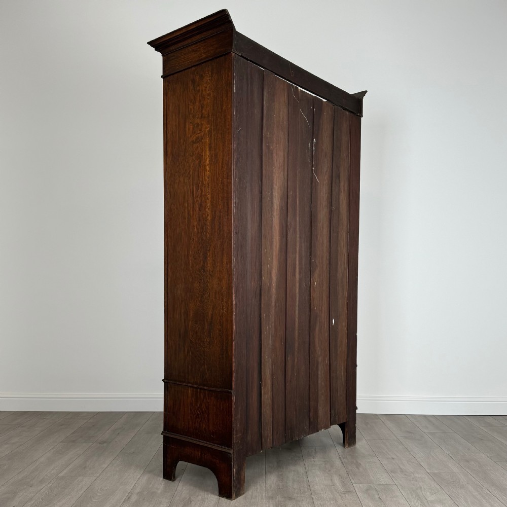 Antique 20th Century Jacobean Style Wardrobe In Oak View V